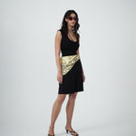 Model wearing Enrica Tailored Shorts in black