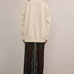 VARNA Valencia oversized sweater in ivory cotton, relaxed fit.